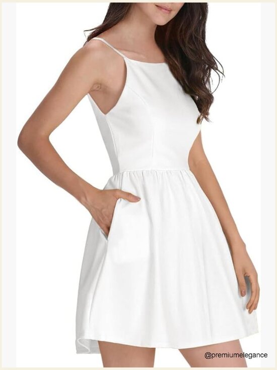 Dresses & Skirts - Spaghetti Strap Backless Mini Dress A-Line Cocktail Party Casual